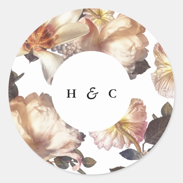 Adesivo Casamento Floral Romântico Moderno da Flor (Frente)