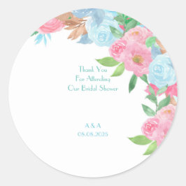 Adesivo Casamento floral rosa azul