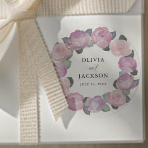 Adesivo Casamento Floral Rosa Boho em Aquarela