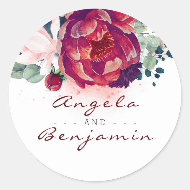 Adesivo Casamento Floral Rosa-Brilhante (Frente)