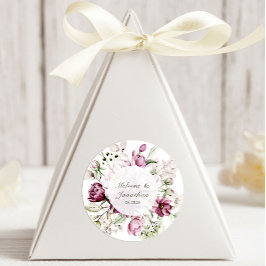 Adesivo Casamento Floral Rosa Burgundy