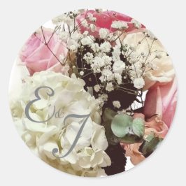 Adesivo Casamento Floral Rosa e Branco