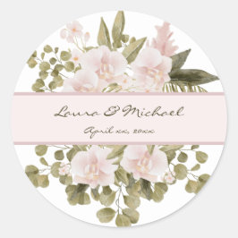 Adesivo Casamento Floral Rosa Elegante