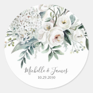 Adesivo Casamento Floral Rosa Hortênsia em Aquarela Elegan
