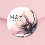 Adesivo Casamento Floral Rosa Rosa Mole Moderno Minimalist<br><div class="desc">Design de casamento de flores brancas e rosas e simples, preto e branco. Um olhar clássico, mas caprichoso, com flores cor-de-rosa, pretas, cinzas e creme, com fontes pretas e cartazes modernos. Edite todo o texto para suas próprias informações. Você pode até mudar a cor de fundo para qualquer coisa que...</div>
