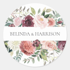 Adesivo Casamento Floral Rosa-Rosa-Rosa-Blush-Charm-Burgun