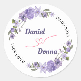 Adesivo Casamento Floral Roxo