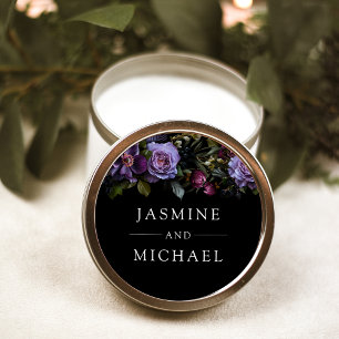 Adesivo Casamento Floral Roxo Gótico Mal-humorado