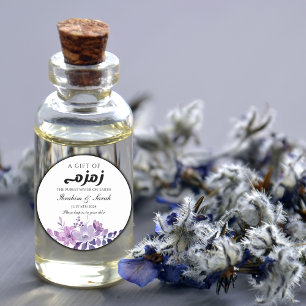 Adesivo casamento floral roxo zamzam water nikah mulim