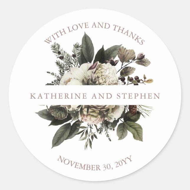 Adesivo Casamento Floral Rustic Boho Dusty Rosa Muito Obri (Frente)