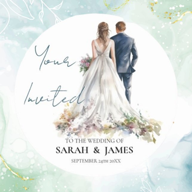 Adesivo Casamento Floral Rustic Classic Boho (Add a heartfelt touch to your wedding with rustic classic boho floral round stickers. Personalize yo)