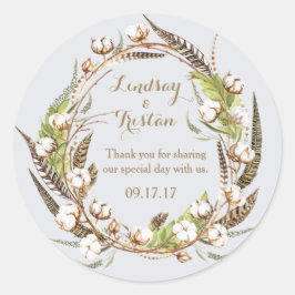 Adesivo Casamento Floral Rustic Cotton
