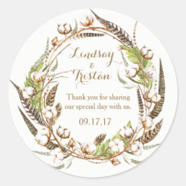 Adesivo Casamento Floral Rustic Cotton