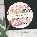 Adesivo Casamento Floral Rustic Lively Blush Pink Watercol<br><div class="desc">Para qualquer outra personalização ou qualquer outro item correspondente,  entre em contato comigo em yellowfebstudio@gmail.com</div>