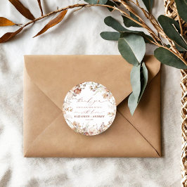 Adesivo Casamento Floral Rustic Neutral Boho