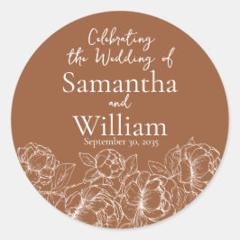 Adesivo Casamento Floral Rustic Terracotta Modern Boho