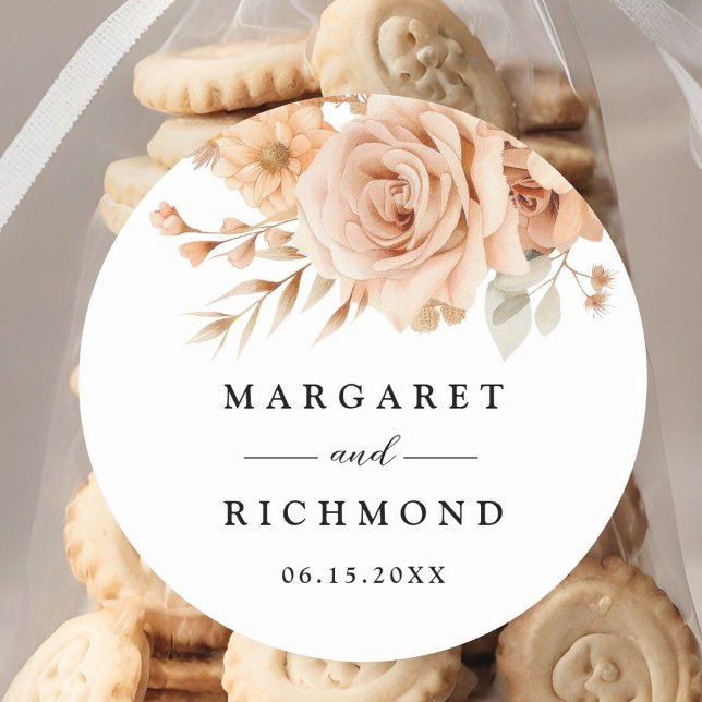 Adesivo Casamento Floral Rustic Terracotta Rosa (Criador carregado)