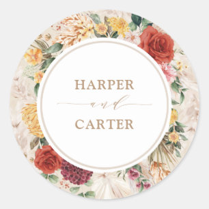 Adesivo Casamento Floral Rustic Tropical Boho Pampas Grass