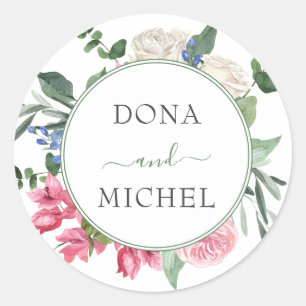 Adesivo Casamento Floral Selvagem de Summer Watercolor