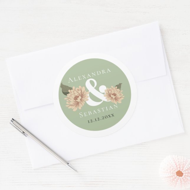 Adesivo Casamento Floral Simples Elegante (Envelope)