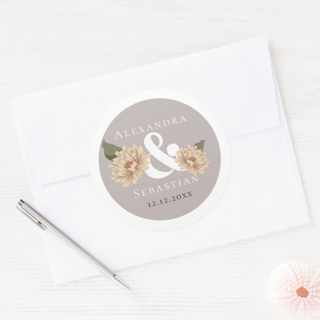 Adesivo Casamento Floral Simples Elegante (Envelope)