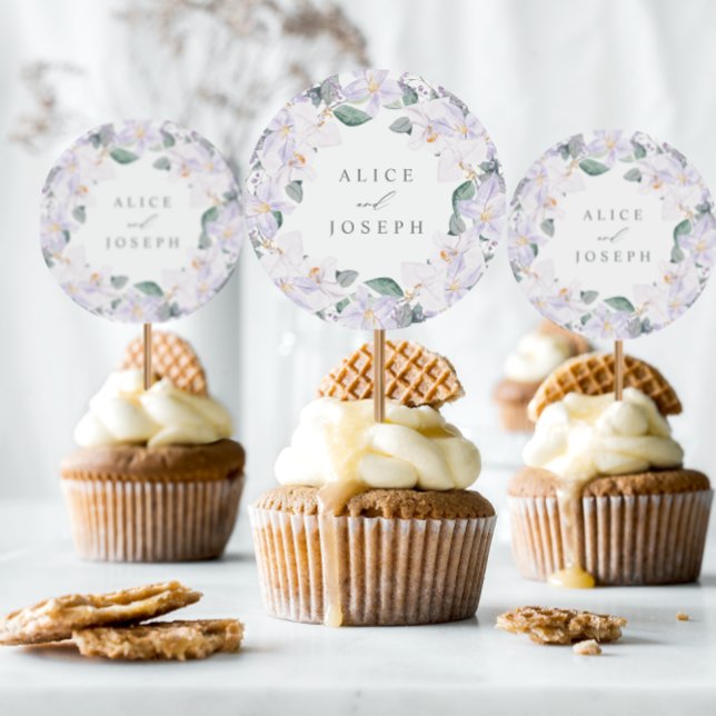 Adesivo Casamento Floral Simples Lilac Watercolor (Criador carregado)