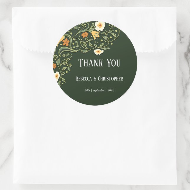 Adesivo Casamento Floral Verde (Bolsa)