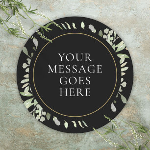 Adesivo Casamento Floral Verde Água Dourado Preto