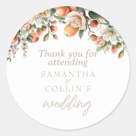 Adesivo Casamento Floral Verde Peach Sage