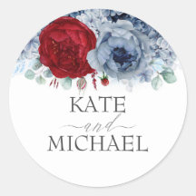 Casamento Floral Vermelho e Azul Dusty