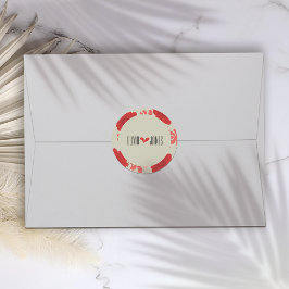 Adesivo Casamento Floral Vermelho Romântico