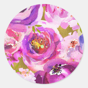Adesivo Casamento Floral Vibrante com Toques de Rosa e Rox