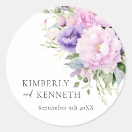 Adesivo Casamento Floral Violeta Violeta Rosa Lavanda Roxo