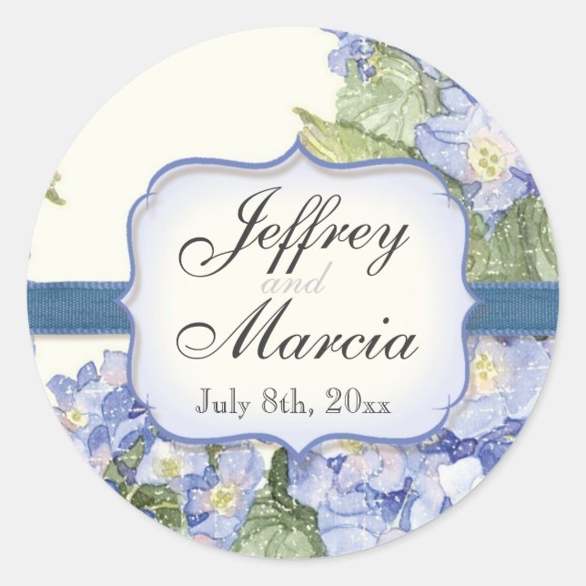 Adesivo Casamento Formal Azul Hydrangea Bracket (Frente)