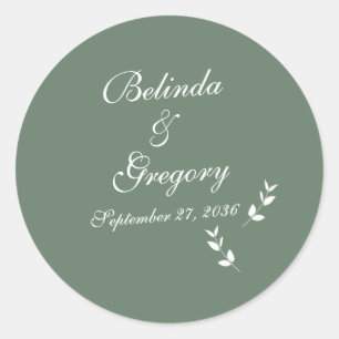 Adesivo Casamento Formal De Azeitona Verde De Elegante