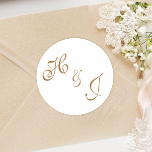 Adesivo Casamento Formal de Monograma Clássico Elegante