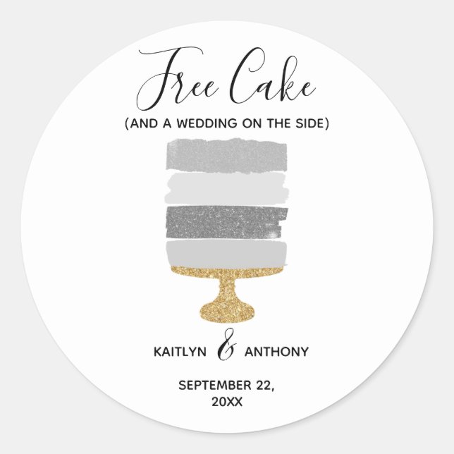 Adesivo Casamento Fotográfico moderno e engraçado do Bake  (Frente)