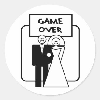 Adesivo casamento "Game Over"