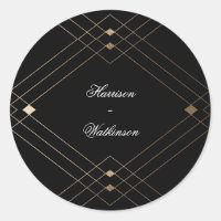 Casamento Geométrico Deco Gatsby Dourado Negro Dia
