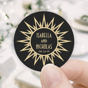 Adesivo Casamento Geométrico do Deco de Arte Negra e Dour