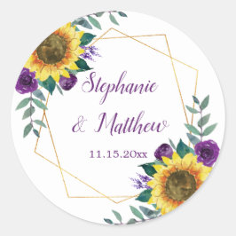 Adesivo Casamento Geométrico dos Girassóis Purple Floral