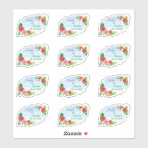 Adesivo Casamento Geométrico Dourado Floral Tropical Bot