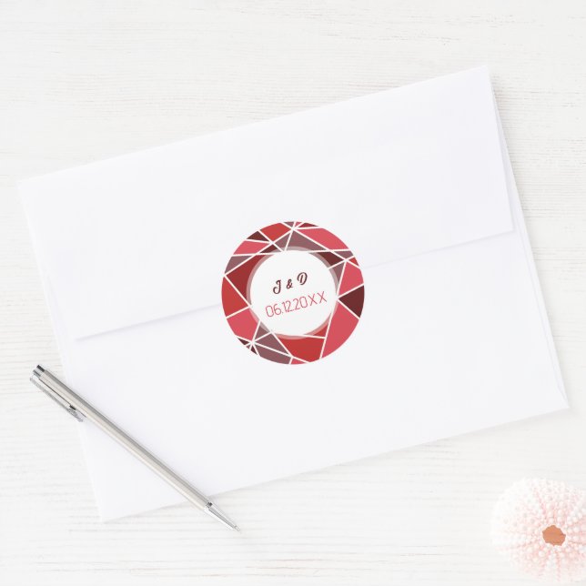 Adesivo Casamento Geométrico Elegante (Envelope)