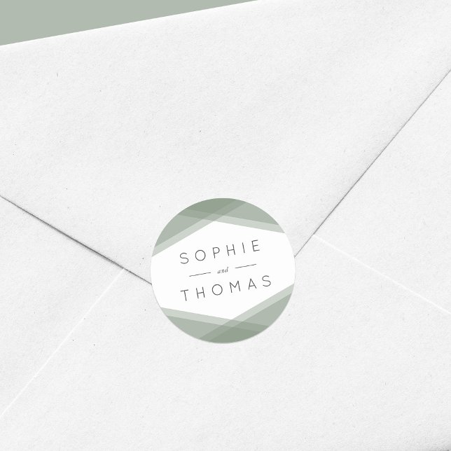 Adesivo Casamento Geométrico em Camada Verde Sage (Criador carregado)