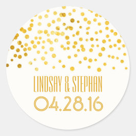 Adesivo Casamento Gold Foil Confetti