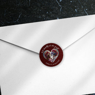 Adesivo Casamento Gothic Damask Skeleton Kiss