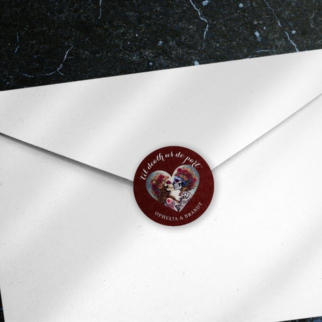 Adesivo Casamento Gothic Damask Skeleton Kiss (Criador carregado)