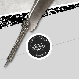 Adesivo Casamento Gótico Branco Negro