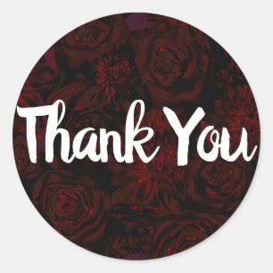 Adesivo Casamento Gótico de Flores Românticas Vermelhas do