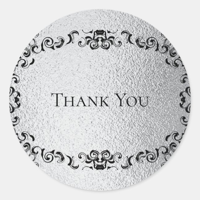 Adesivo Casamento Gótico de Silver e Black Swirl (Frente)